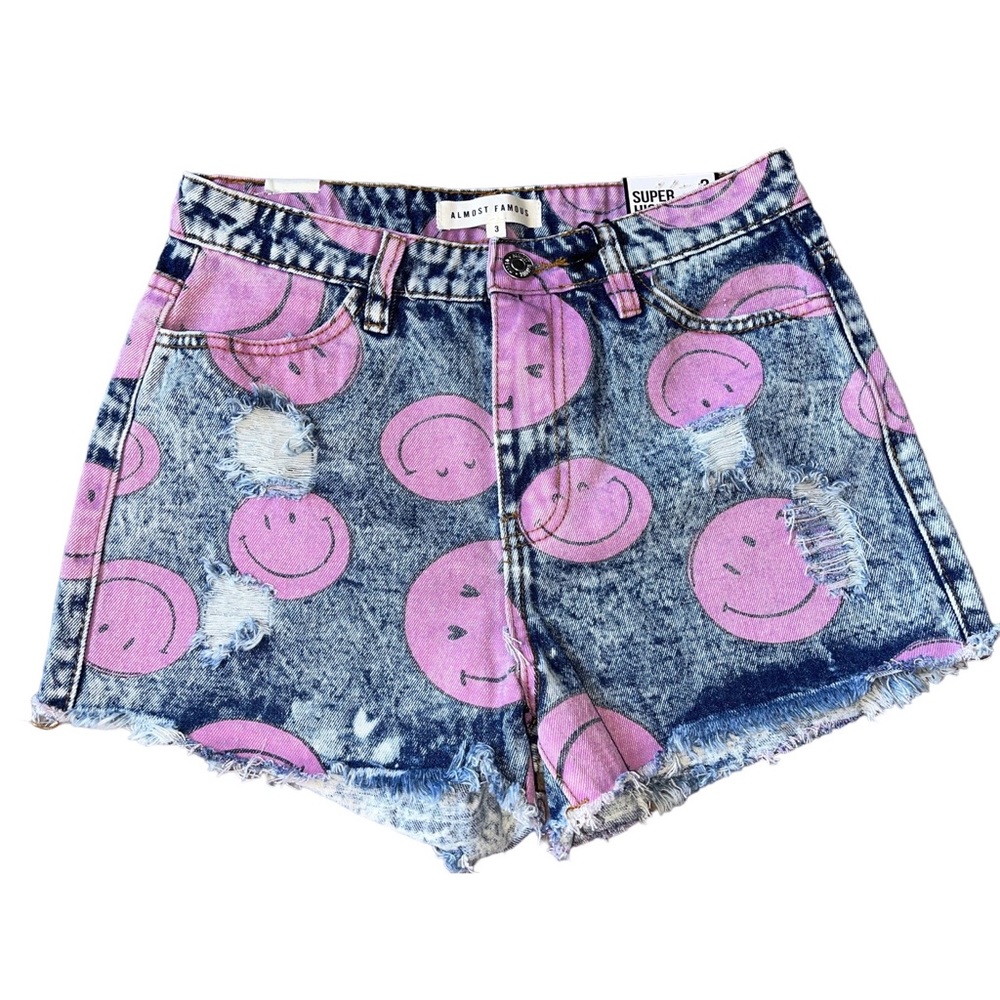 Almost Famous Smiley Face Shorts
